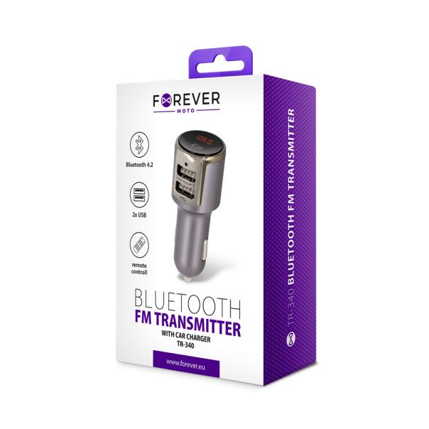 FOREVER FM Transmiter bluetooth TR-340, srebrna - GSM035872