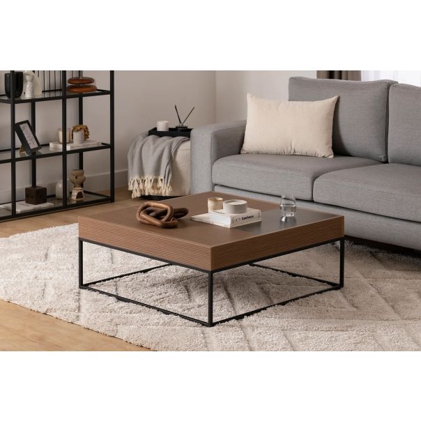HANAH HOME Klub sto Lena, tamnobraon/crna - 141HWR1147