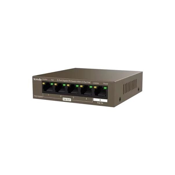 TENDA Svič 10/100/1000 5-Port PSE i PD TEG1105PD/4-Port PoE OUT/1-Port PoE IN - EP3214376