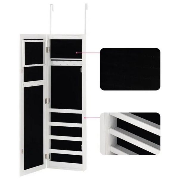 Zidni orman za nakit sa ogledalom i LED osvetljenjem - 1449-1-1-1-1