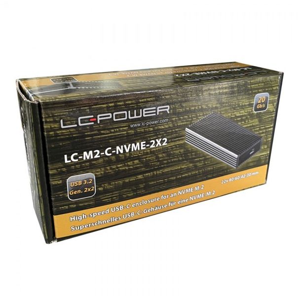 LC POWER HDD Rack LC-M2-C-NVME-2X2 - M.2 SSD Enclosure Gen 2x2 - 22600