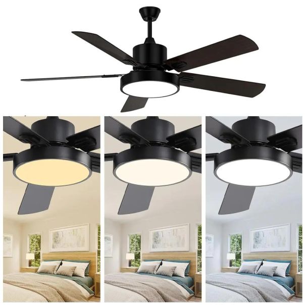 TIMELESS TOOLS Plafonski luster ventilator na daljinski Crni - 1462