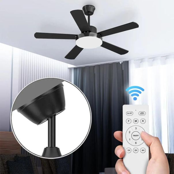 TIMELESS TOOLS Plafonski luster ventilator na daljinski Crni - 1462