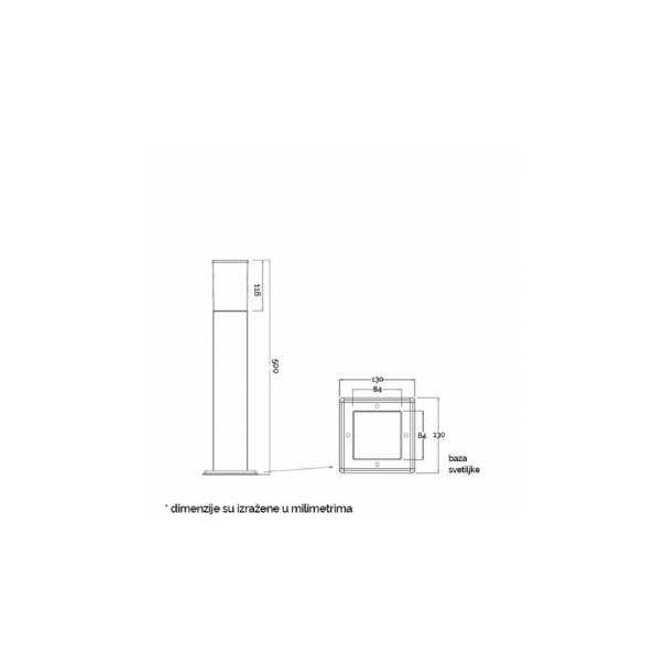 BB LINK Svetiljka JM-4607-500 stubna 1*E27 IP65 antracit - 146222