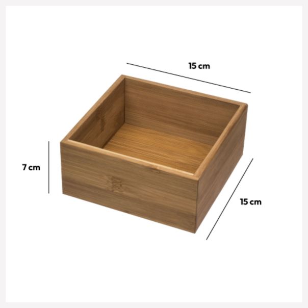 FIVE Drvena kutija 15X15X7cm bambus natural - 146648-1