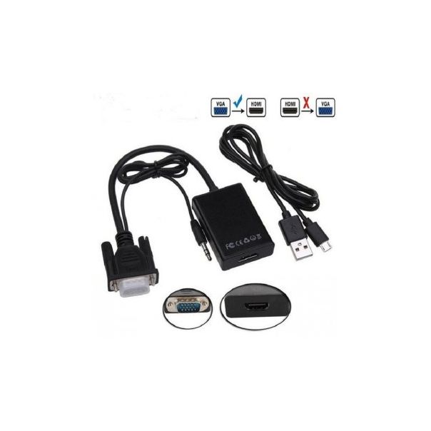 VELTEH Adapter VGA na HDMI + audio 3.5mm, V2H - 55-006