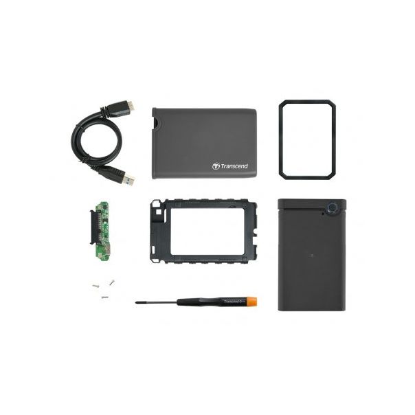 TRANSCEND Eksterno gumirano kućište za 2.5-inčni HDD/SSD, USB 3.0 (TS0GSJ25CK3) - 148510