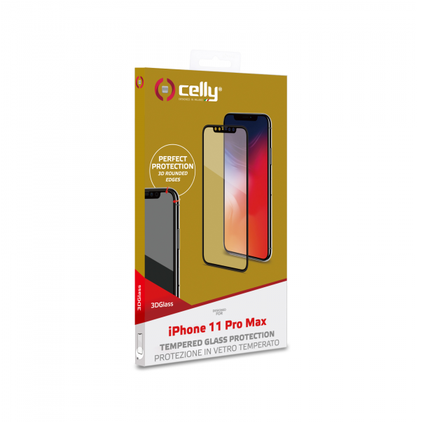 CELLY Zaštitno staklo 3D za iPhone 11 PRO MAX - 3DGLASS1002BK