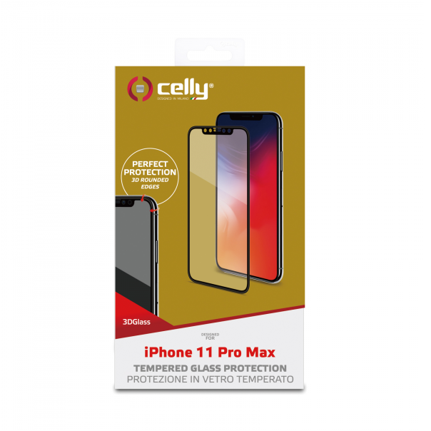 CELLY Zaštitno staklo 3D za iPhone 11 PRO MAX - 3DGLASS1002BK