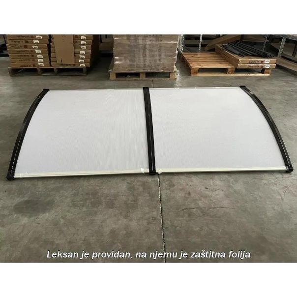 SUPERGARDEN Nadstrešnica 240x100 Crna Providna 5mm Leksan - 1509-1-1-1-1