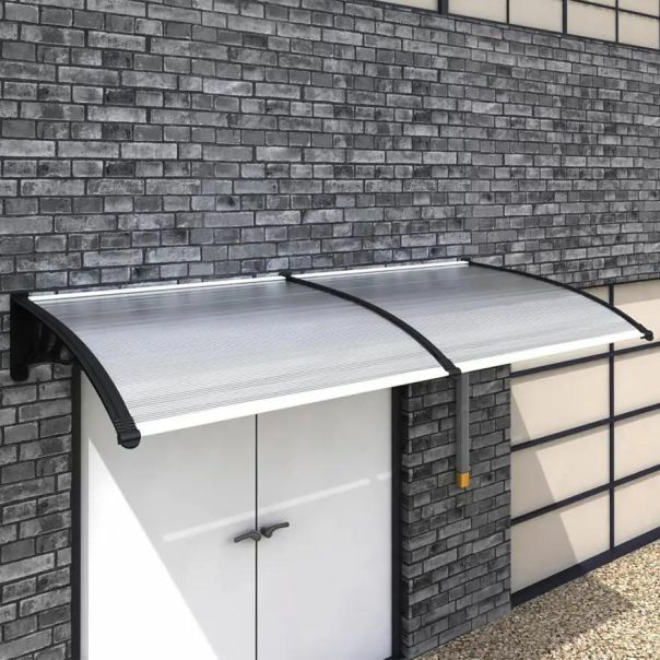 SUPERGARDEN Nadstrešnica 240x100 Crna Providna 5mm Leksan - 1509-1-1-1-1