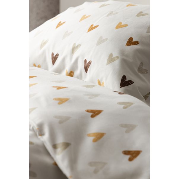 STEFAN Dečiji set posteljine 140x200cm Bež srce - 151-bezsrce