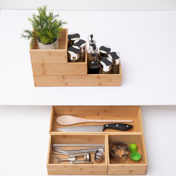 FIVE Drvena kutija 3/1 38X15X20,7cm bambus natural - 151185