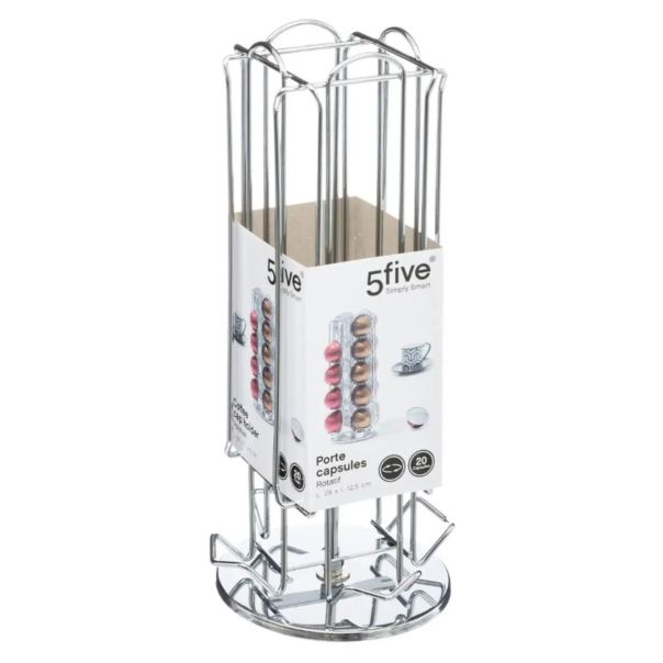 FIVE Držač espreso kapsula rotirajući 20/1 12,5X28,5cm metal hrom - 151187