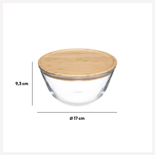 FIVE Činija za salatu 1L sa poklopcem 17X9,3cm staklo bambus - 151461