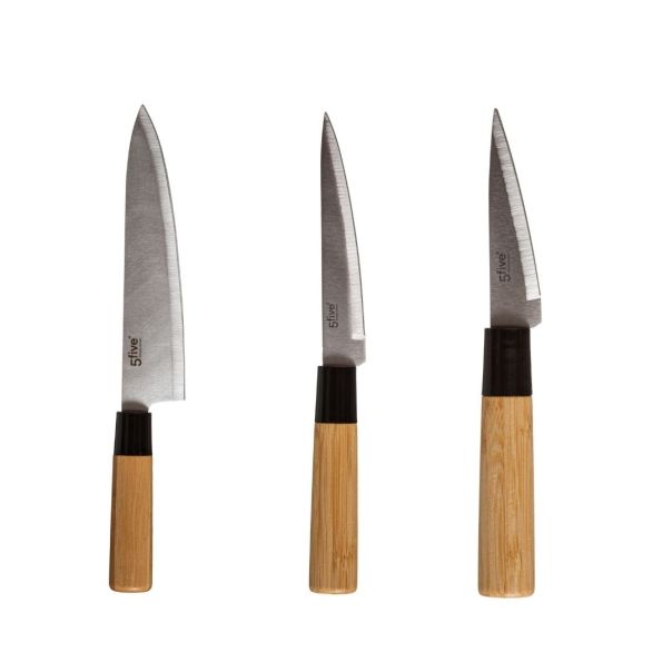 FIVE Daska sa 3 noža 35x25x4cm, bambus - 151484-1