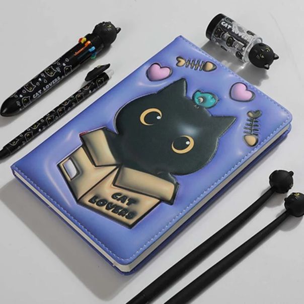 Itotal Notes 3D Crna mačka Blanko 96 lista - 75535