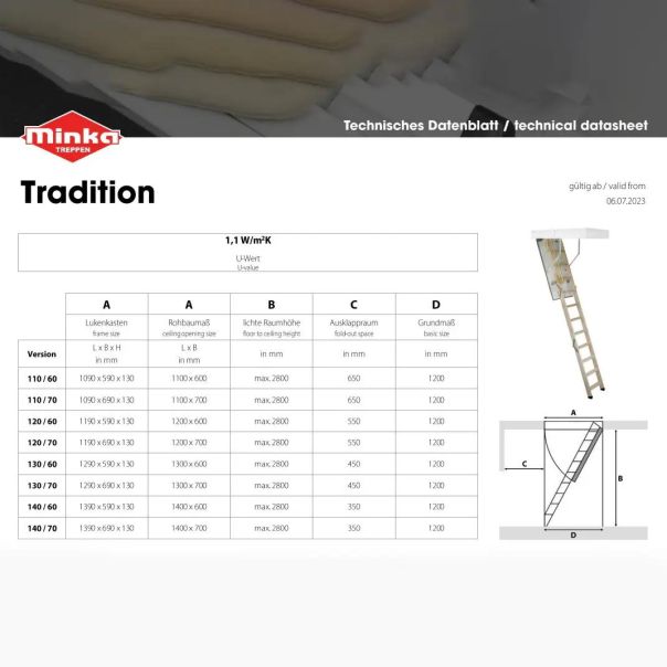 SUPER STEP Tavanske Merdevine 110x60cm - 1535-1