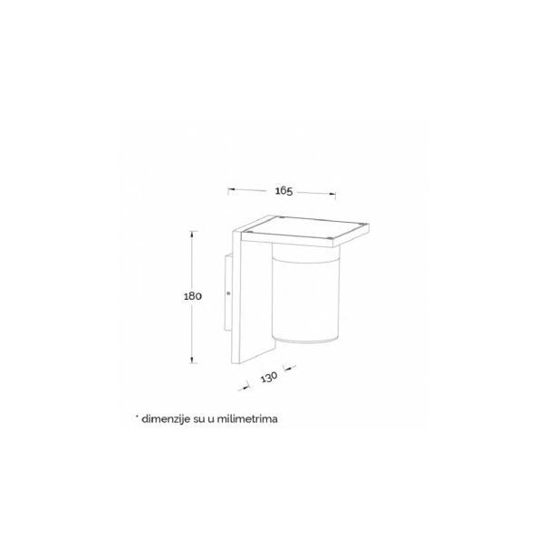 BB LINK Svetiljka JM-065 Zidna 1*E27 IP44 Antracit - 154573