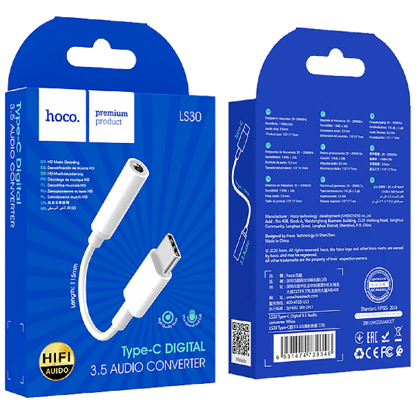 HOCO Adapter za slušalice, USB tip C na 3.5 mm - LS30 - 15476