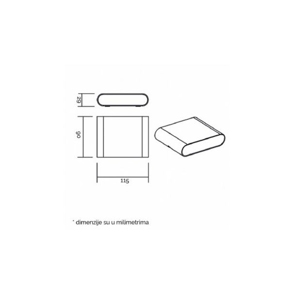 BB LINK Led svetiljka JM-075 Zidna 6.5W 3000K IP54 Crna - 154838