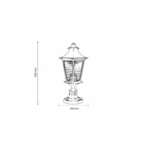 BB LINK Fenjer 1031 Stubni E27 Crni IP44 - 155626