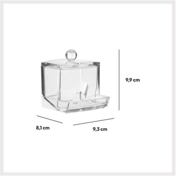 FIVE Kutija za štapiće za uši Selena 9,3X8,1X9,9 cm prozirna - 155904