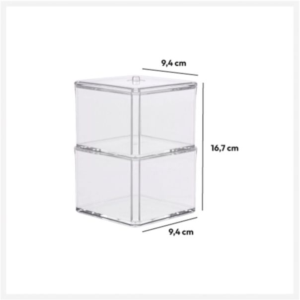 FIVE Kutija za vatu 2/1 Selena 9,4X9,4X10 cm prozirna - 155906