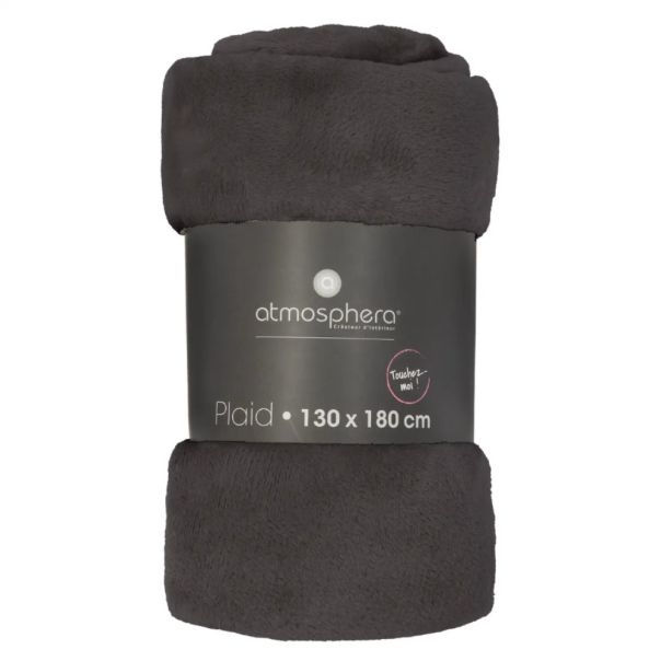 ATMOSPHERA Ćebe 180x130cm poliester tamno siva - 156047L