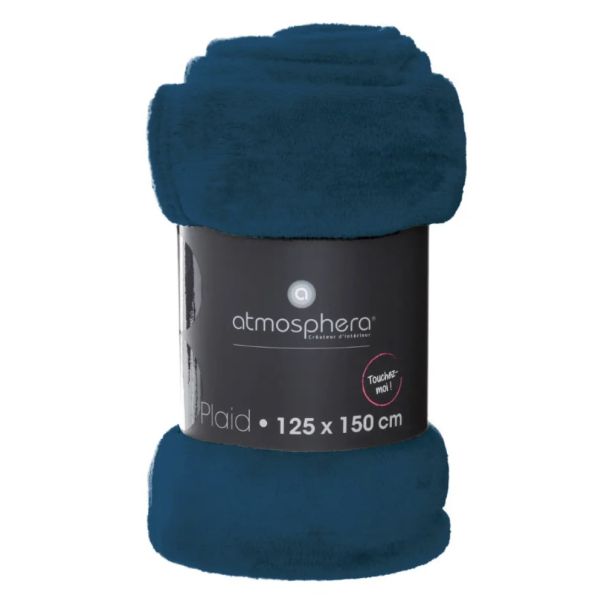 ATMOSPHERA Ćebe flanel 150x125cm poliester egejsko plava - 156183F