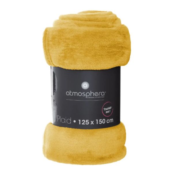 ATMOSPHERA Ćebe flanel 150x125cm poliester žuta - 156183R