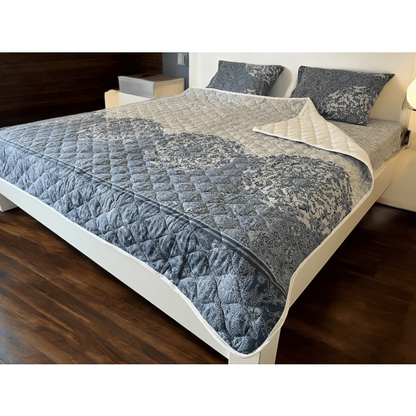 VIKTORIJA Set frotir/pamuk prekrivač Azure 200x200cm - VLK000281-azur200200