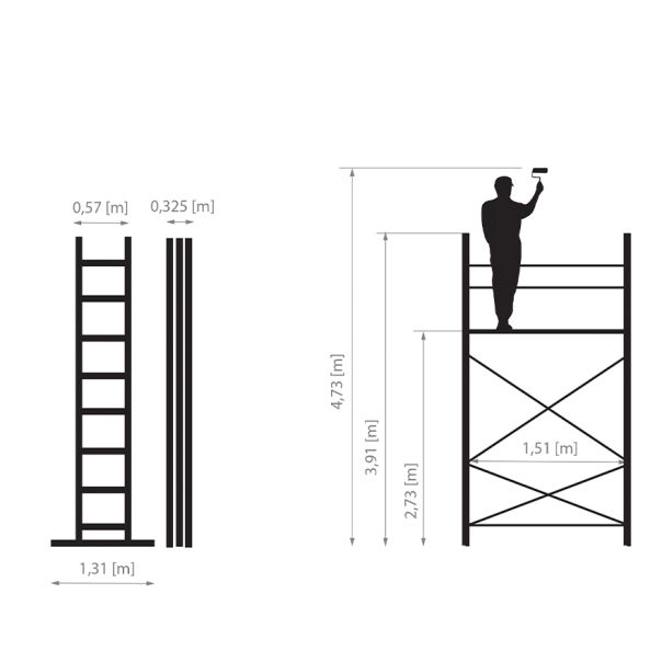 BAULICH Aluminijumska Višenamenska Skela HECTOR PRO 4,8m - 1571-1