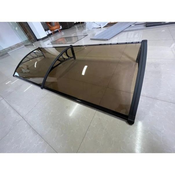 SUPERGARDEN Aluminijumska Nadstrešnica 200x80cm Bronza Pun Polikarbonat - 1576-1
