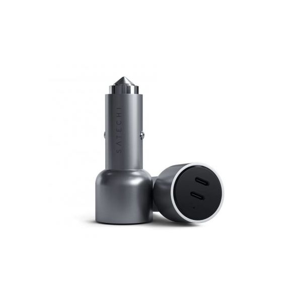 SATECHI Auto punjač 40W Dual USB-C PD, srebrna - 158169