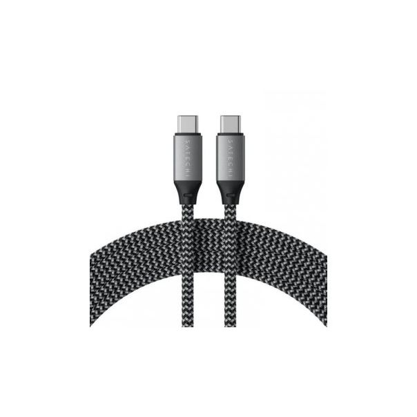 SATECHI USB-C na USB-C 100W Braided ST-TCC2MM, 2m, siva - 158708