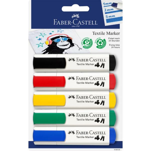 FABER CASTELL Flomaster marker za tekstil basic col 1/5 159520 - F506