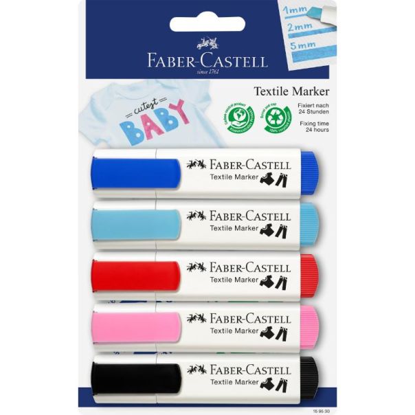 FABER CASTELL Flomaster marker za tekstil baby-party 1/5 159530 - F505