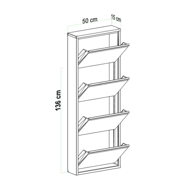 HANAH HOME Cipelarnik Metal, bela - EP3056538