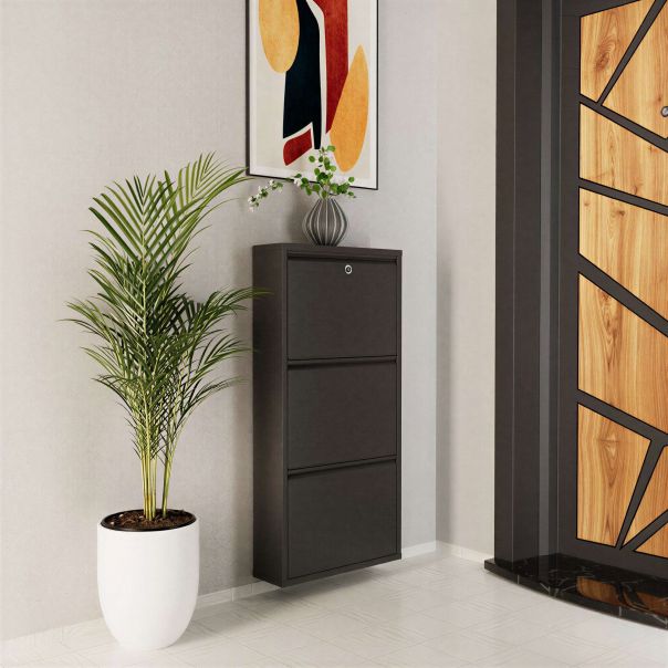 HANAH HOME Cipelarnik Locking Metal, antracit - EP3056547