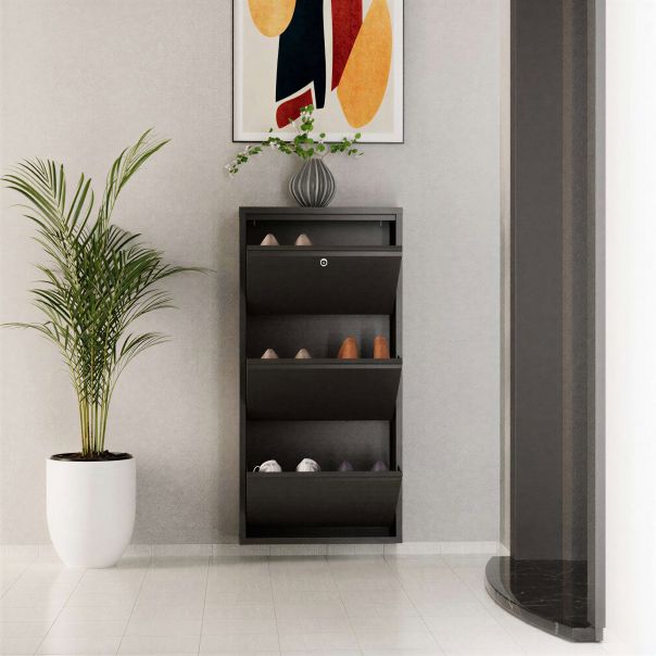 HANAH HOME Cipelarnik Locking Metal, antracit - EP3056547