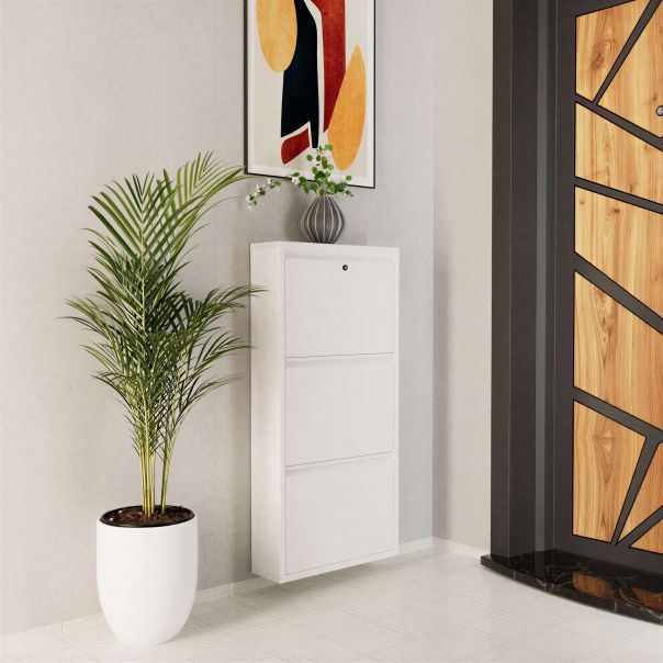 HANAH HOME Cipelarnik Locking Metal, bela - EP3056550