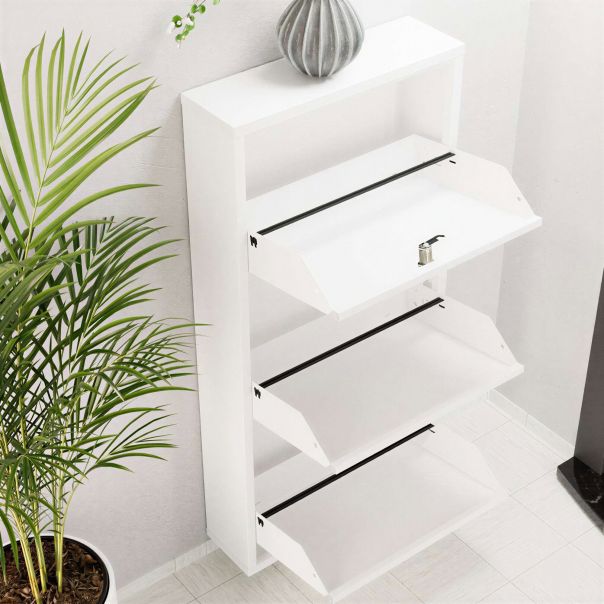 HANAH HOME Cipelarnik Locking Metal, bela - EP3056550