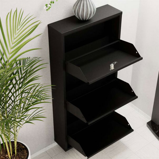 HANAH HOME Cipelarnik Locking Metal, crna - EP3056553