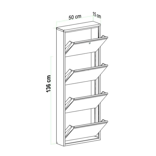 HANAH HOME Cipelarnik Locking Metal, antracit - EP3056556