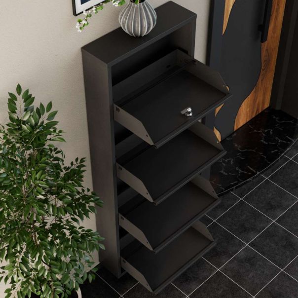 HANAH HOME Cipelarnik Locking Metal, antracit - EP3056556