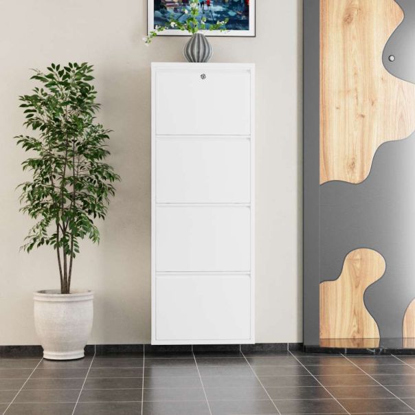 HANAH HOME Cipelarnik Locking Metal, bela - EP3056559