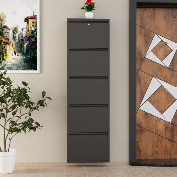 HANAH HOME Cipelarnik Locking Metal, antracit - EP3056562