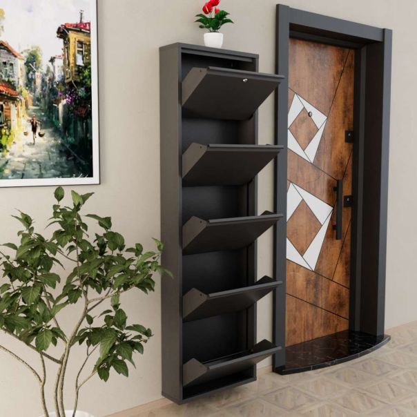 HANAH HOME Cipelarnik Locking Metal, antracit - EP3056562