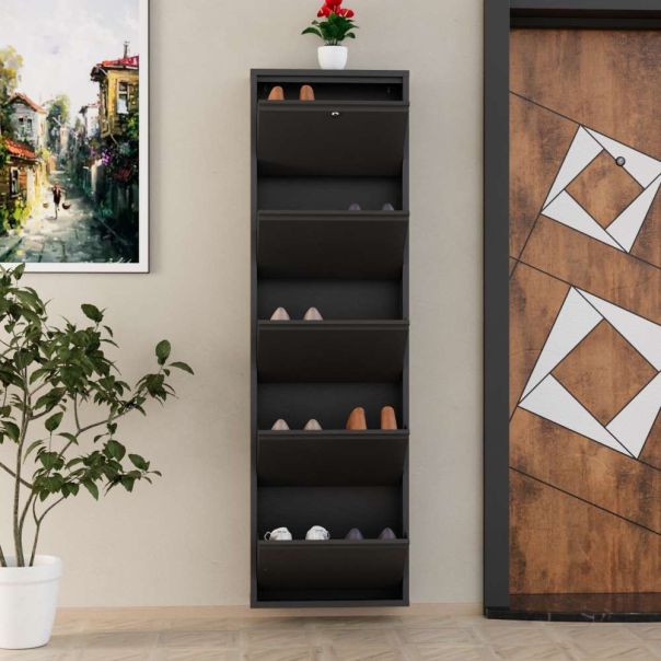 HANAH HOME Cipelarnik Locking Metal, antracit - EP3056562
